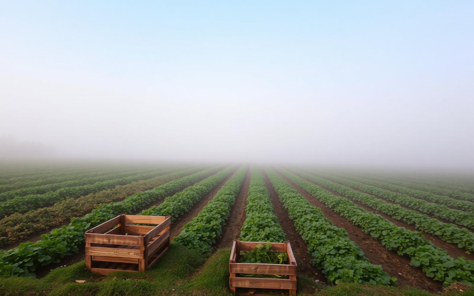 Poranna mgła nad polami